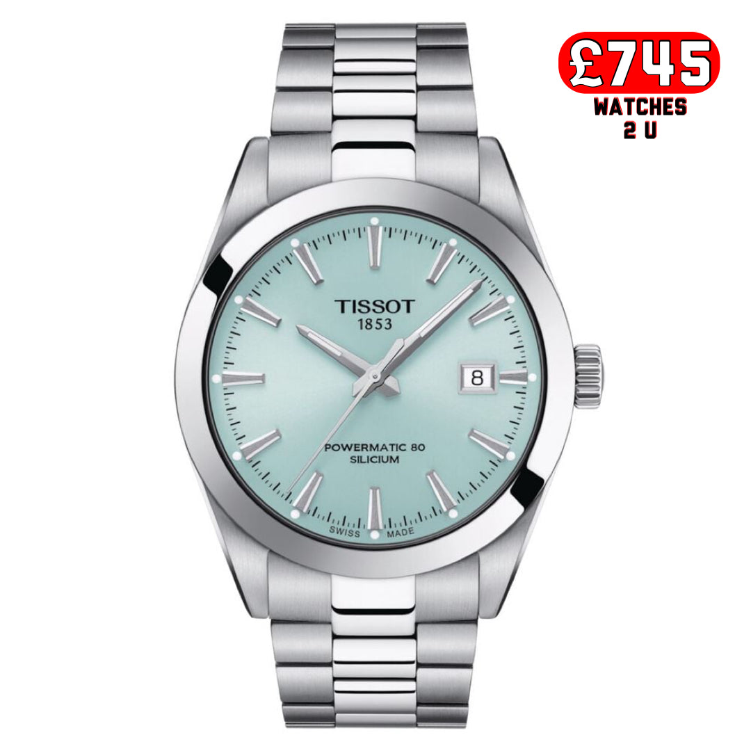 Tissot Gentleman Automatic 40mm Ice Blue Dial Steel Case Watch